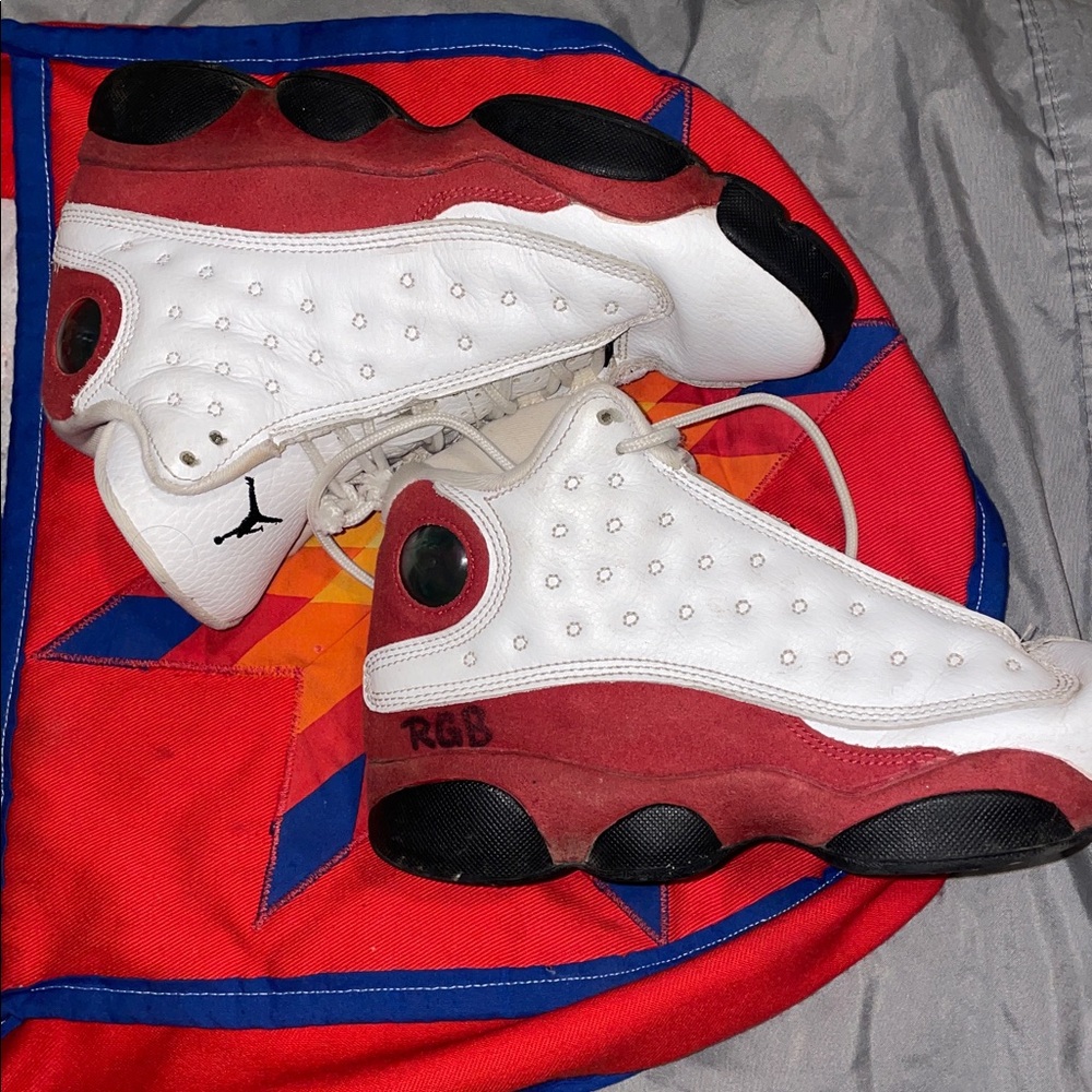 Jordan Kids White and Red Sneakers